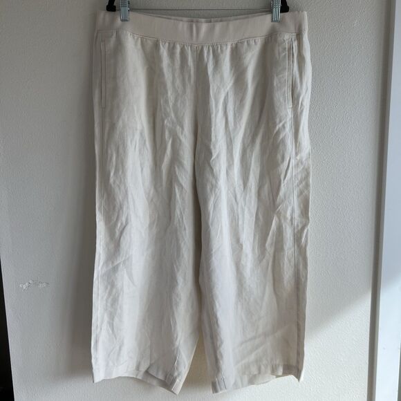 J. Jill Love Linen Off White Wide Leg Pants Women’s XL 100% linen Pull On - Picture 1 of 5